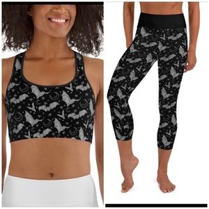 Black Widow Yoga Batty Bra and Capri Leggings